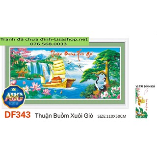 Tranh đính đá THUẬN BUỒM XUÔI GIÓ DF343 110x50cm chưa đính lg1351