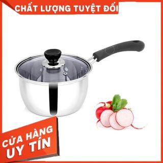 Nồi Nấu Bột, Nấu Cháo Đồ Ăn Dặm Cho Bé Inox 304 Size 18Cm Dày Dặn, Cao Cấp - SS