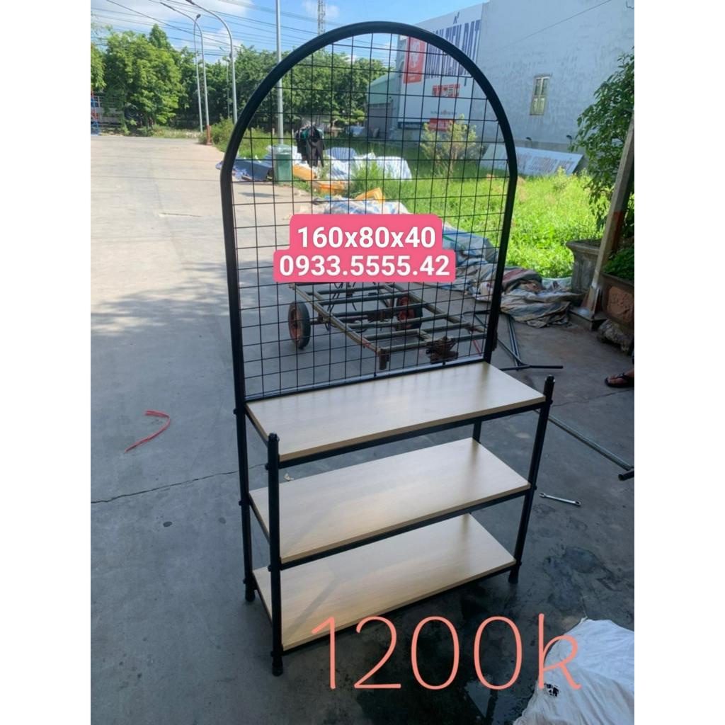 Sào kệ gỗ có lưới ĐEN-VÀNG [FREE SHIP-RẺ]  vừa chưng túi xách phụ kiện, sắt sơn tỉnh điện, dễ tháo lắp vận chuyển