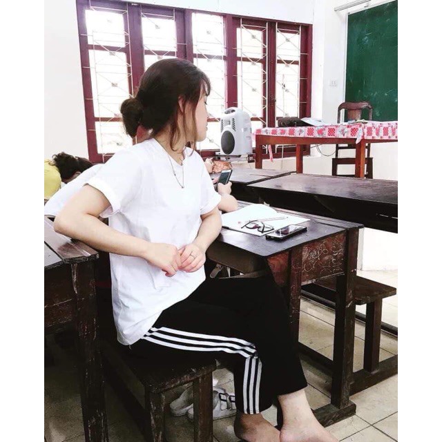 [VIDEO THẬT] Quần 3 sọc dài ống rộng đi chơi, mặc nhà - Quần baggy nữ SABI SHOP | BigBuy360 - bigbuy360.vn