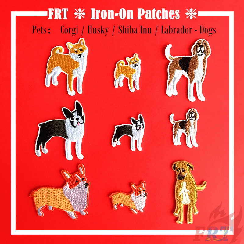 ☸ Pets：Corgi / Husky / Shiba Inu / Labrador / Hound - Dogs Iron-on Patch ☸ 1Pc/2Pcs Animals Diy Sew on Iron on Badges Patches