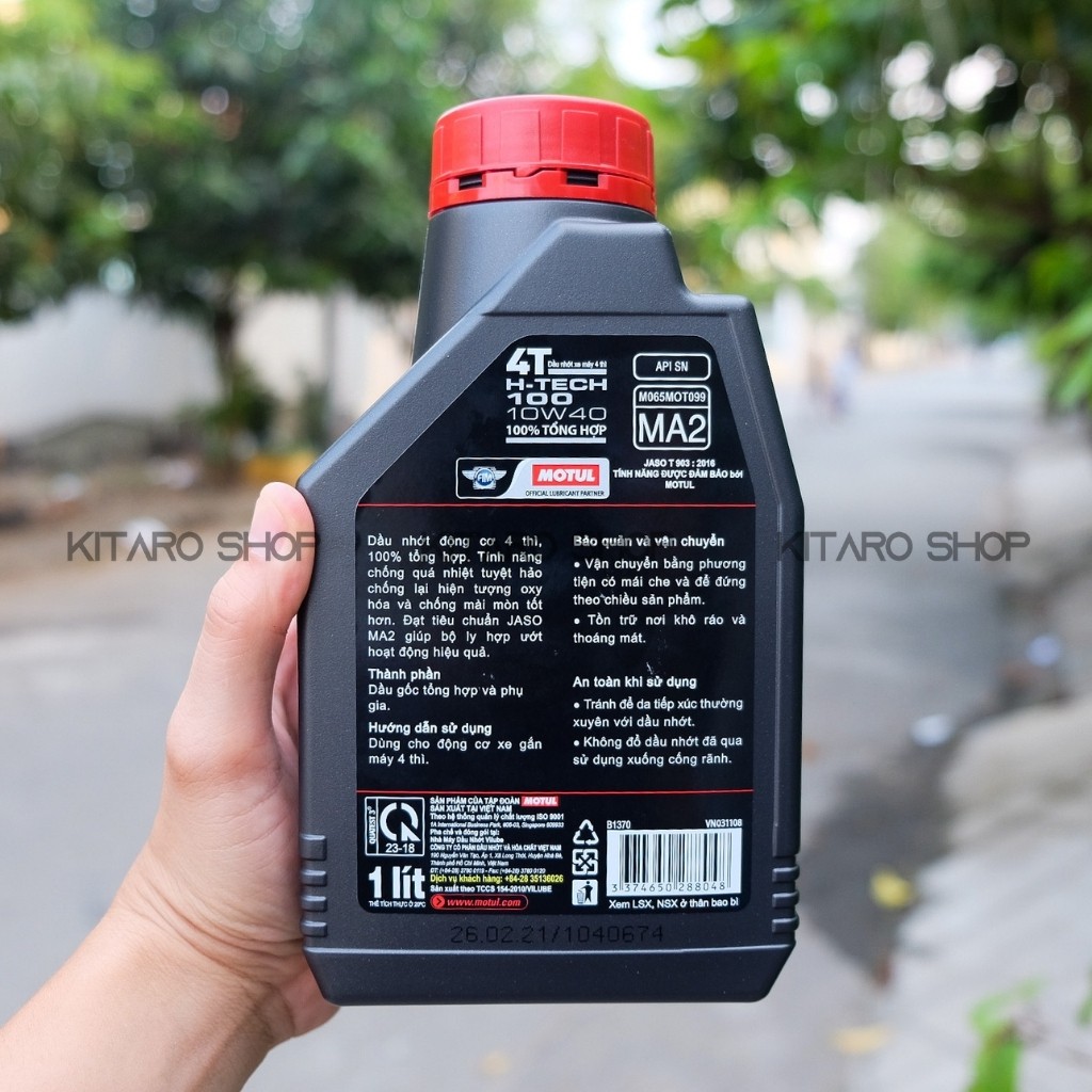 Nhớt MOTUL H-Tech 100 4T 10W40 (100% Tổng Hợp - Mô Tô PKL)