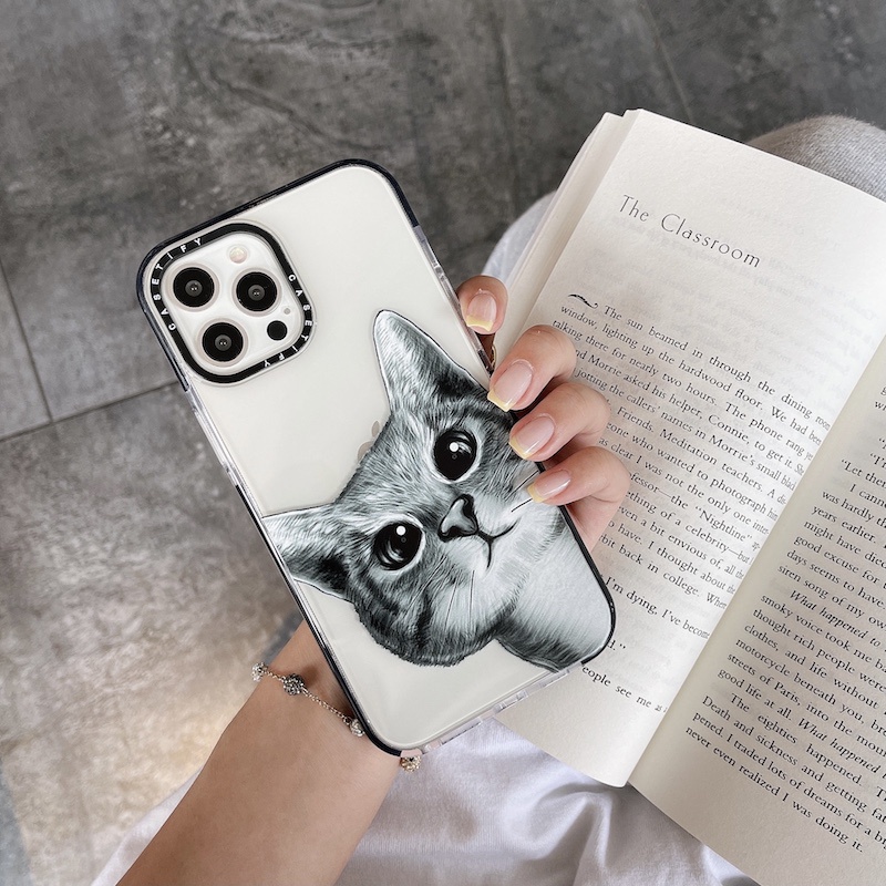 Casetify Ốp Điện Thoại Trong Suốt In Hình Mèo Dễ Thương Cho iPhone 15 14 13 12 11 Pro Max Mini X XS XR 6 6s 7 8 Plus