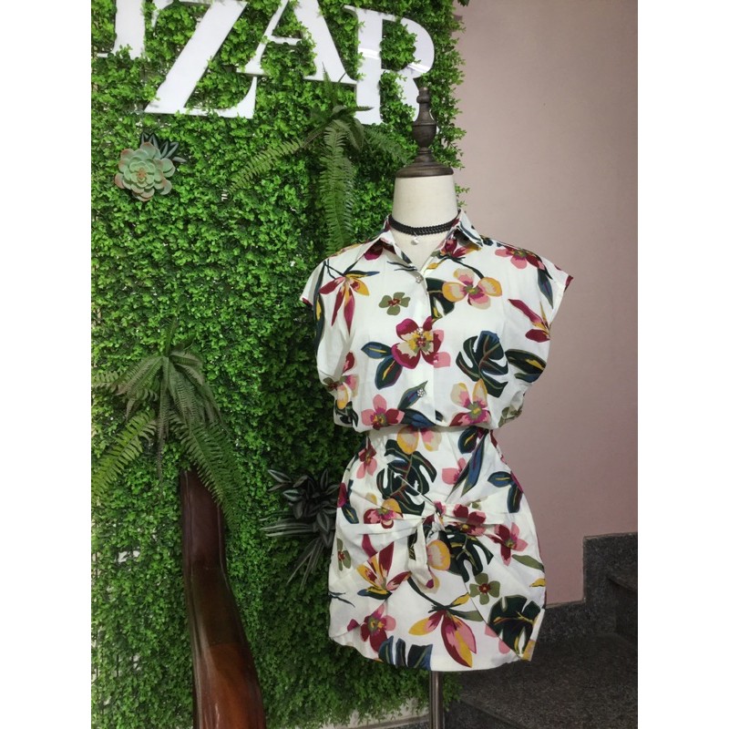 Set bộ áo váy hoa Zara Trafaluc