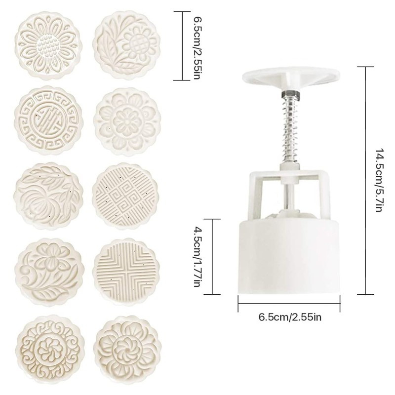 Set 10 Khuôn Làm Bánh Trung Thu 100g