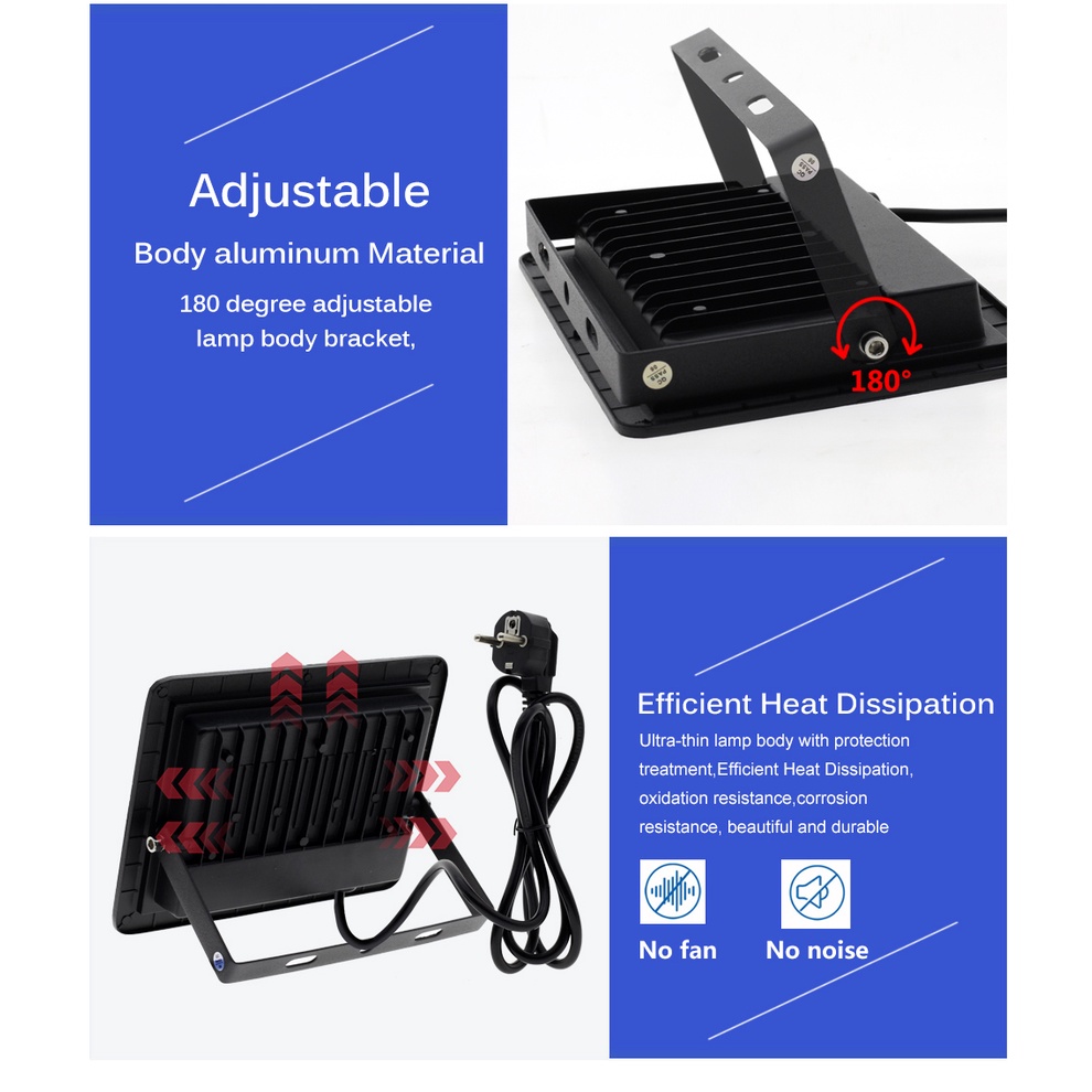 UV LED Đèn pha huỳnh quang chống thấm 50W 100W resin uv Đèn LED tia cực tím Ánh sáng đen IP66 Đèn pha chống thấm nước Trang trí Giáng sinh Tiệc Halloween