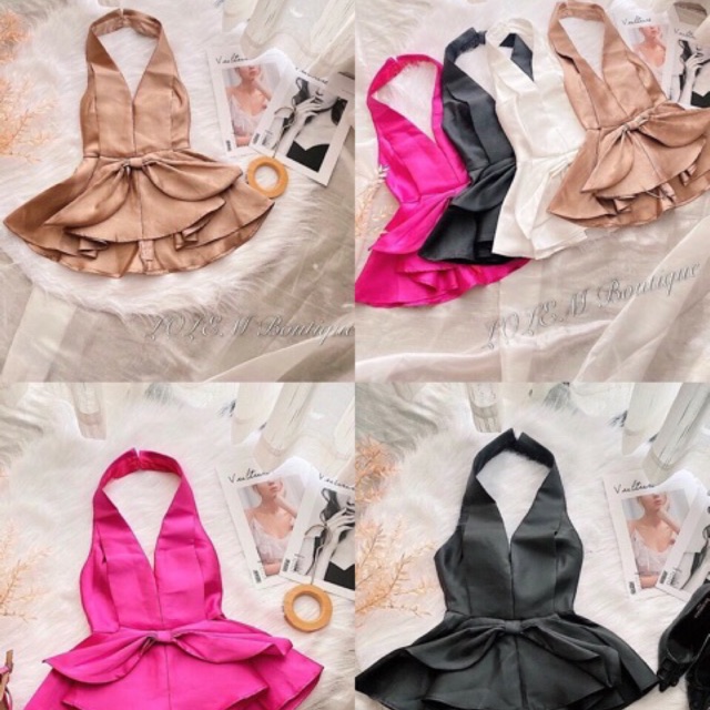 Áo phi lụa cổ yếm tùng xoè chanh xã HÌNH THẬT TRẢI SÀN VÀ MẪU SHOP CHỤP