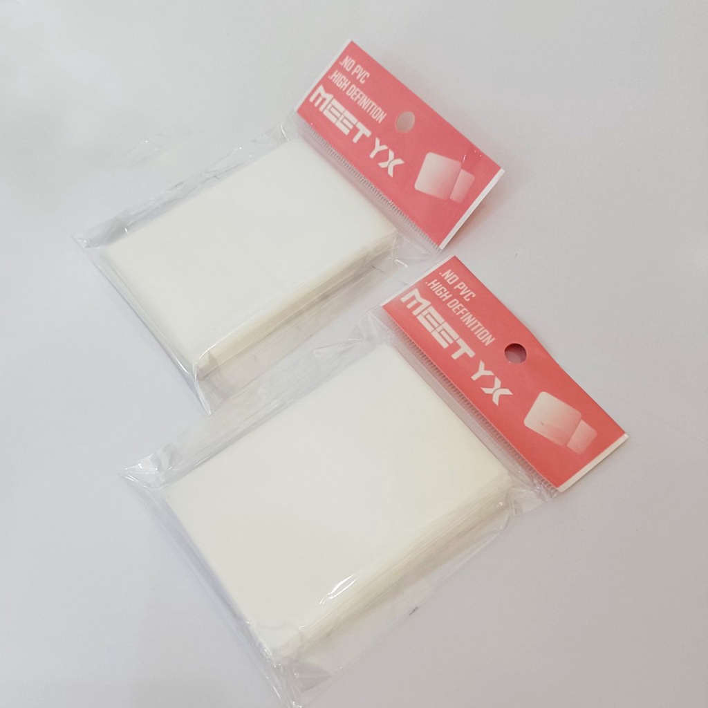 Xấp 100 Sleeves MeeT loại DÀY 0.1mm size 58 x 89 và size 66 x 91 bọc bài, photocard các loại