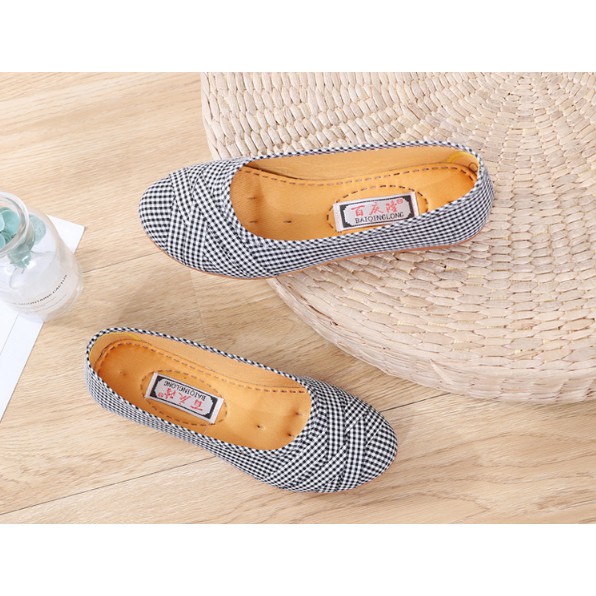 [FORM RỘNG] Giày búp bê ca rô nhỏ êm chân dễ thương xinh xắn | BigBuy360 - bigbuy360.vn