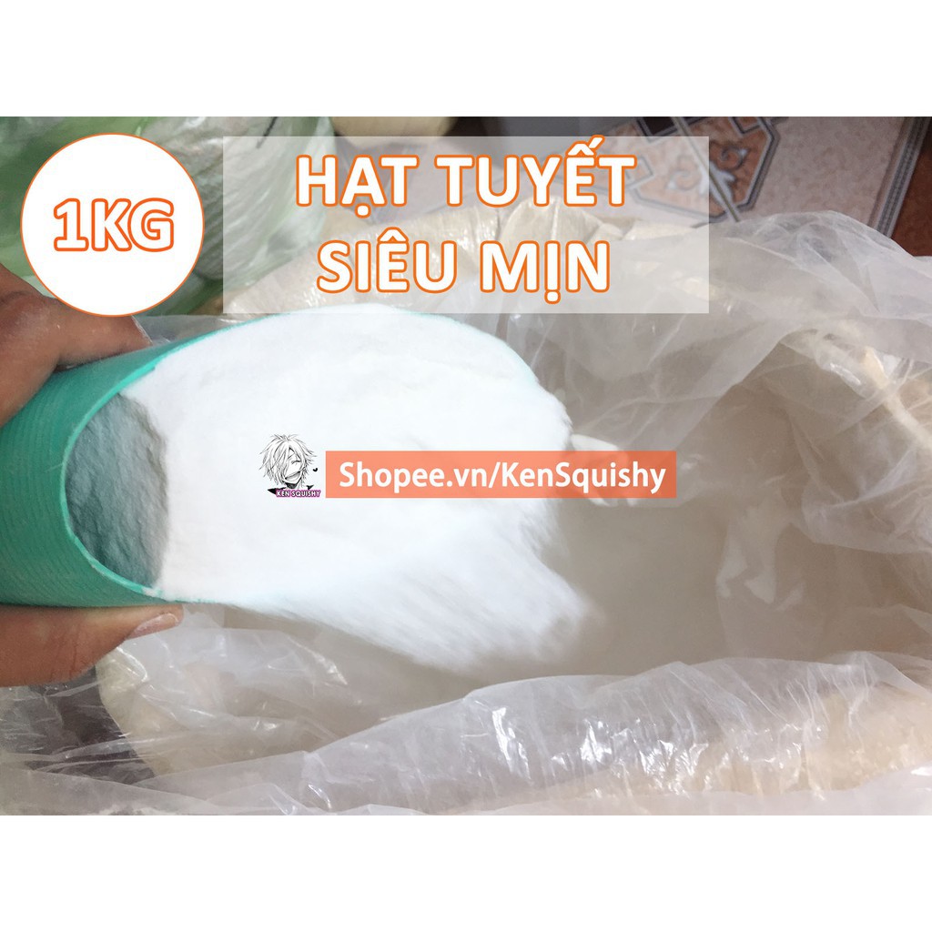 Tuyết Nhân Tạo 1000Gram/1Kg Siêu Mịn Nguyên Liệu Làm Slime Mây | Squishyvui