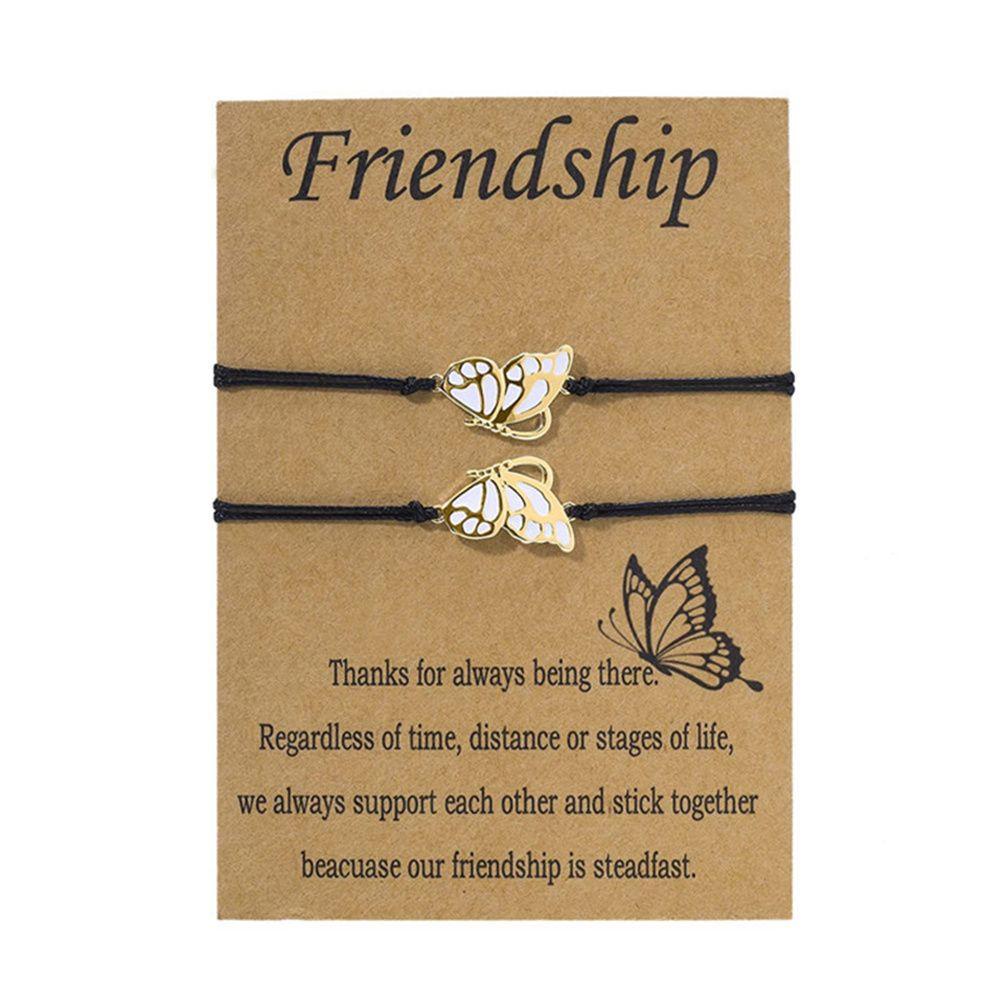 OSIER1 Vòng Tay Tình Bạn Mặt Ghép Hình 2 Nửa Trái Tim Khắc Chữ Best Friends