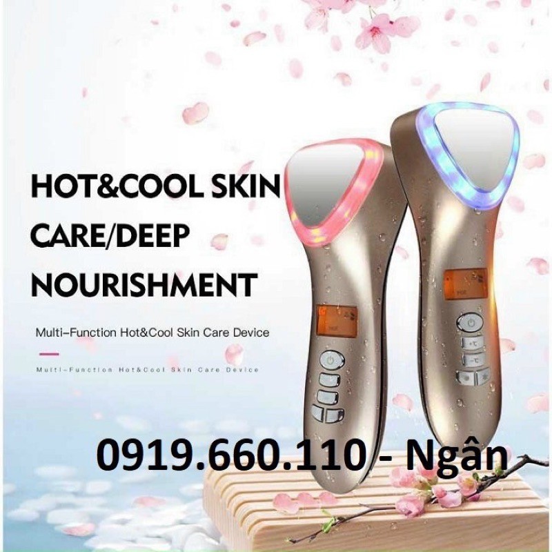 Búa điện di nóng lạnh mini massage ion ánh sáng sinh học trẻ hóa da D002