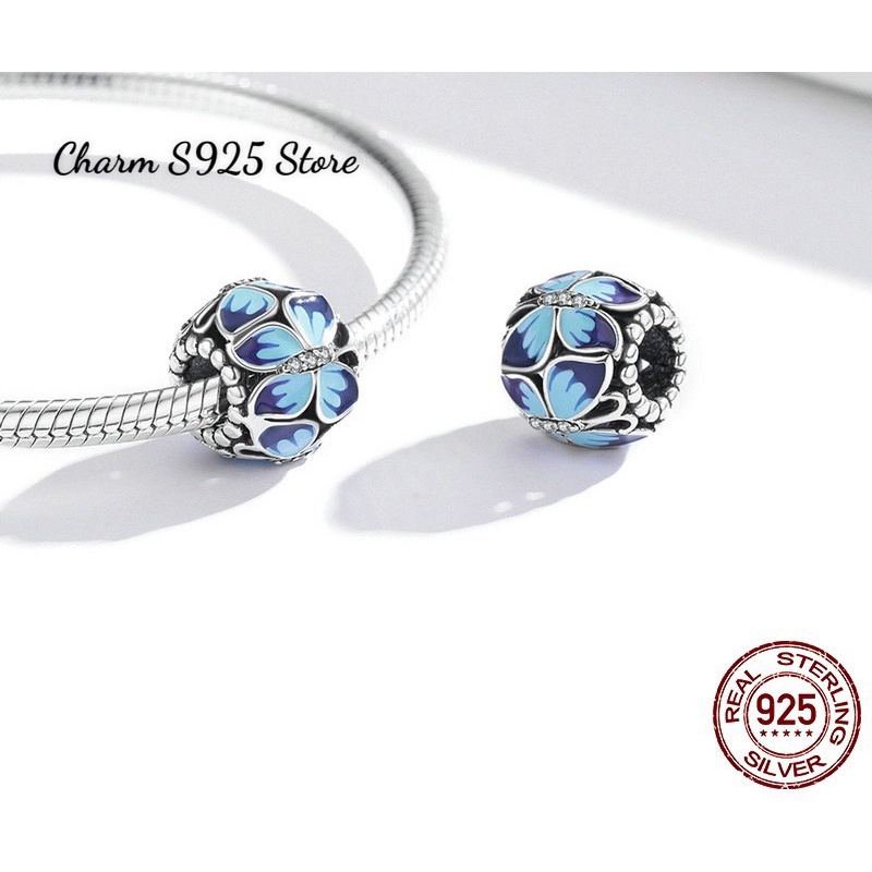 CHARM BUTTERFLY XANH BẠC S925 CAO CẤP