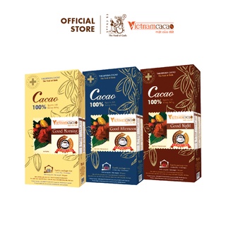 Bột cacao nguyên chất không đường - Combo 3 hộp cacao Good Morning, Good Afternoon, Good Evening (450g) – Vinacacao