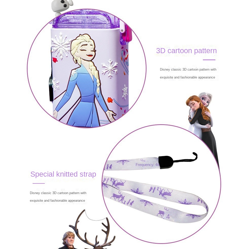 Bình Nước Có Ống Hút Hình Vuông Họa Tiết Hoạt Hình Disney Sáng Tạo Cho Bé