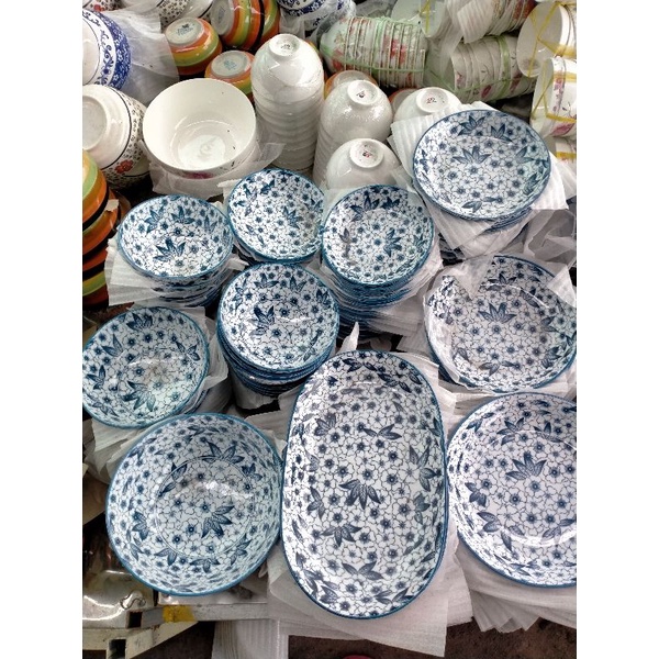 Tô chén đĩa bông cổ