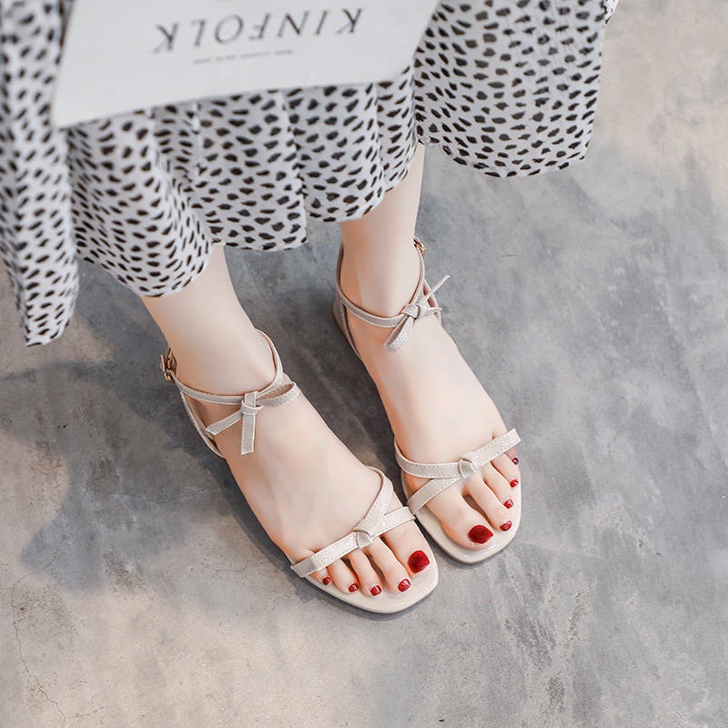 Dani Ni Leather, Flat, Sandals, Nữ Summer Summer Ck Fairy Style, Giày La Mã,