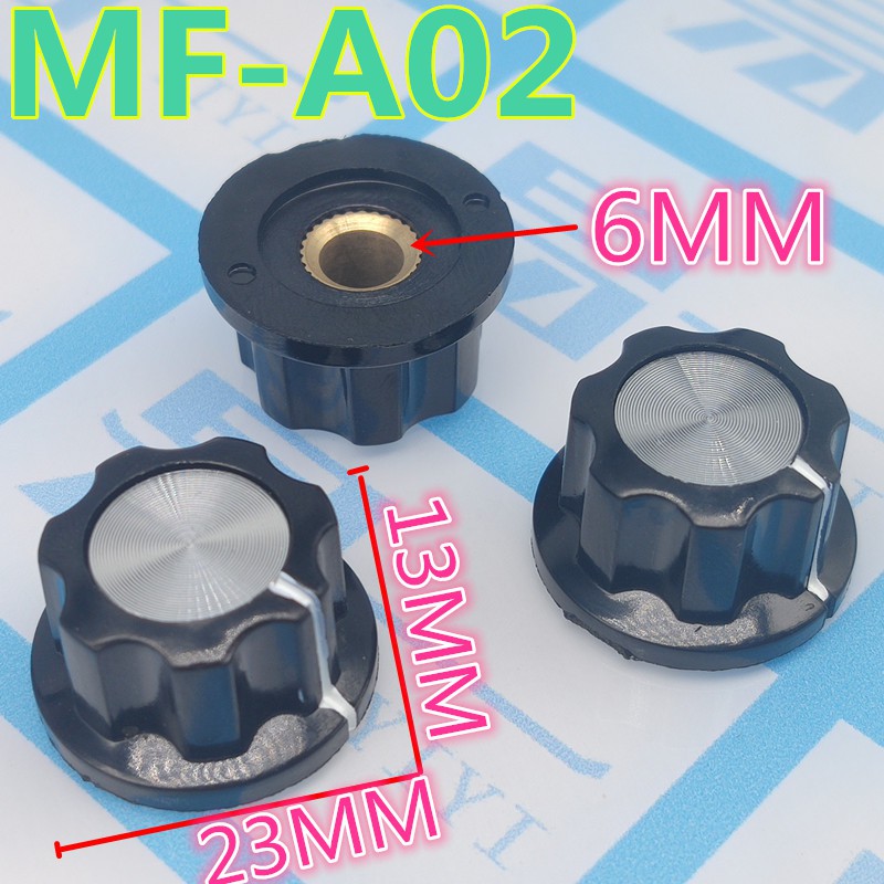 Núm Công tắc WH118 6mm / Đầu chụp chiết áp công tắc MF-A02/ MF-A03/ MF-A04