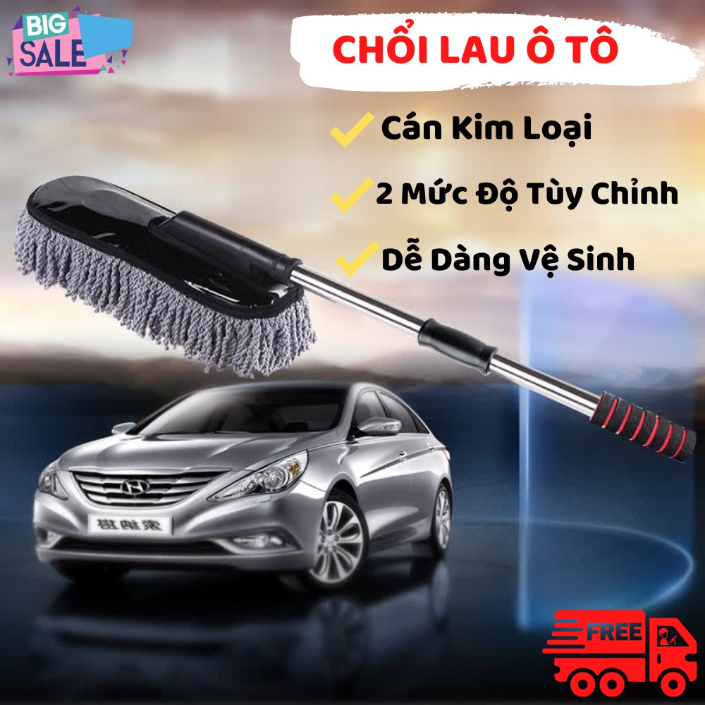 Chổi rửa xe ô tô , chổi dẹt nano lau chùi xe ô tô sợi mềm điều chỉnh độ dài C01 TIME HOME