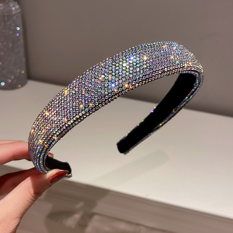 Băng Đô Cài Tóc Dạng Bấm Đính Đá Kim Cương Toàn Bộ Lấp Lánh Thời Trang Đơn Giản Cá Tính