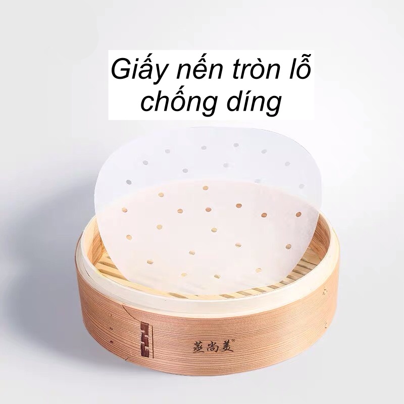 Giấy lót nồi chiên không dầu hình tròn size 15, 16, 20, 23cm set 50 tờ
