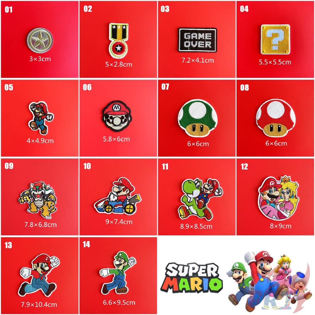 Sticker Ủi Thêu Hình Mario Bros S-3