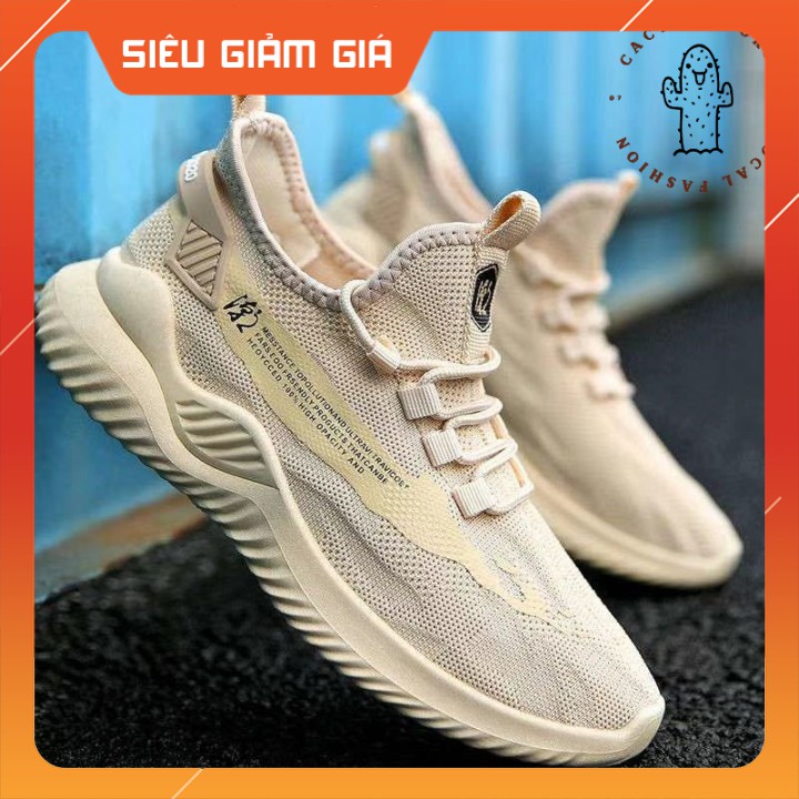 Giày thể thao nam 🔸 Nâu cá tính dễ kết hợp 🔸 Giày sneaker nam đế cao su êm vải thoáng khí