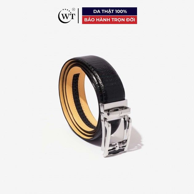 Thắt Lưng Nam Da Bò Cao Cấp Màu Đen WT Leather 1437.2