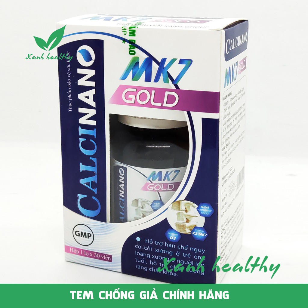 Viên uống bổ sung canxi  CALCI NANO MK7 GOLD kết hợp  vitamin D3, K2 - giúp xương chắc khỏe, phát triển xương