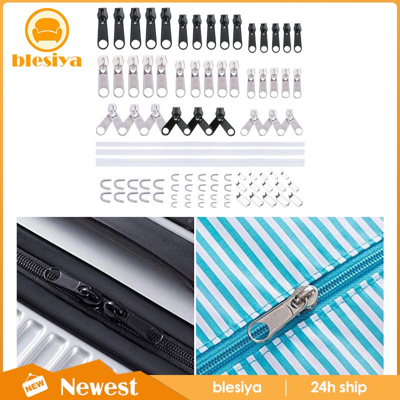 Bộ đầu khóa kéo 87 món thông dụng dễ kéo để tự sửa chữa dây khóa kéo quần áo/ vali hành lý/ áo khoác/ balo