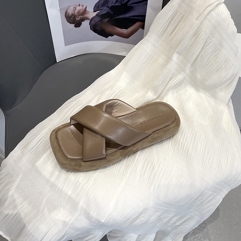 Dép quai chéo IELGY đế dày thời trang cho nữ