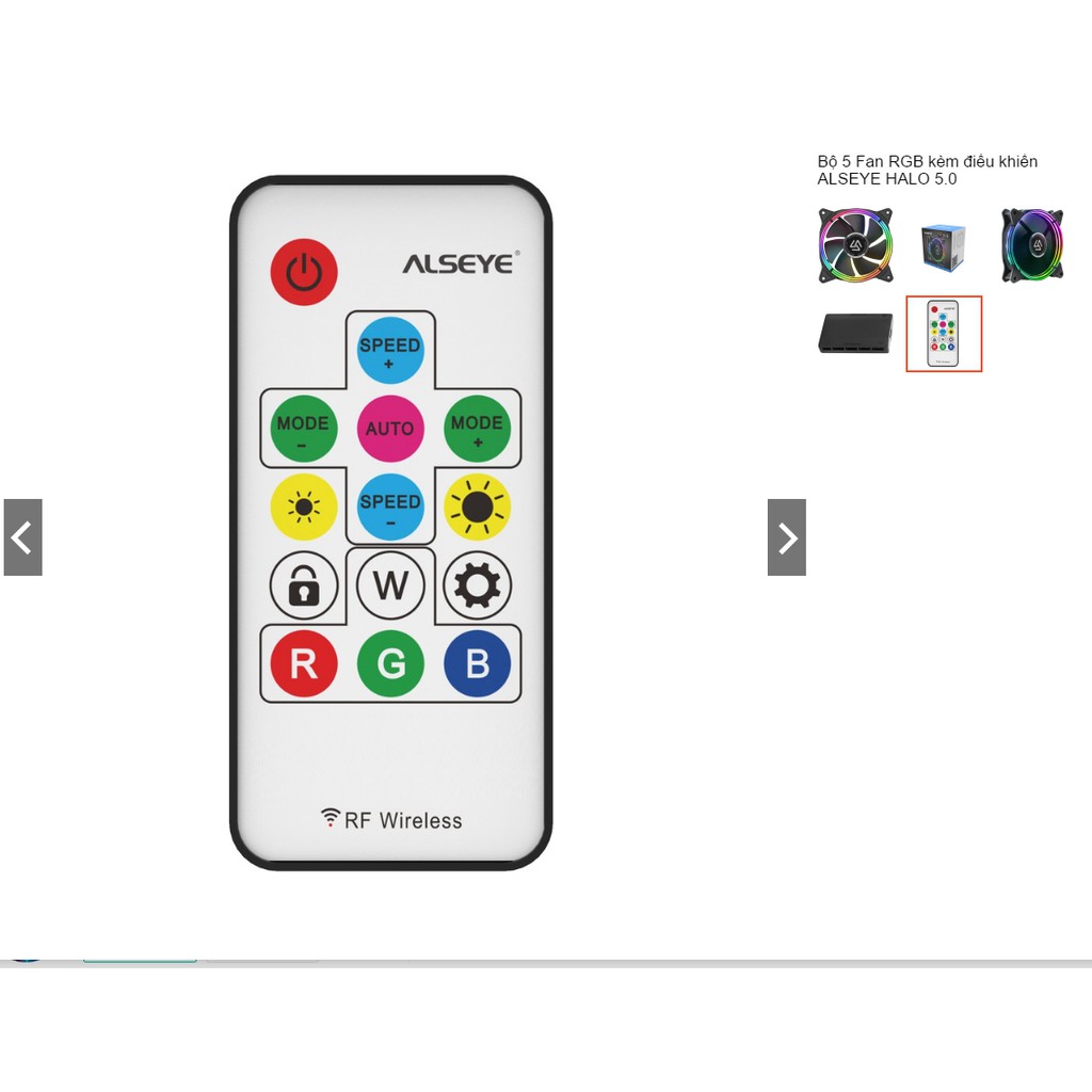 Bộ 5 Fan RGB kèm điều khiển ALSEYE HALO 5.0 | BigBuy360 - bigbuy360.vn
