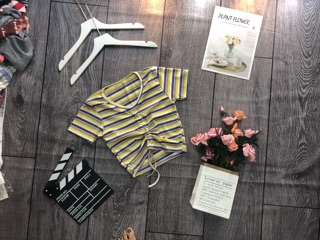 Áo croptop rút dây