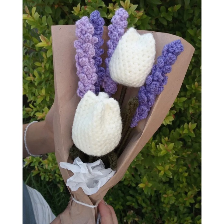 Hoa lavender handmade bằng len quà tặng , trang trí đặt theo yêu cầu