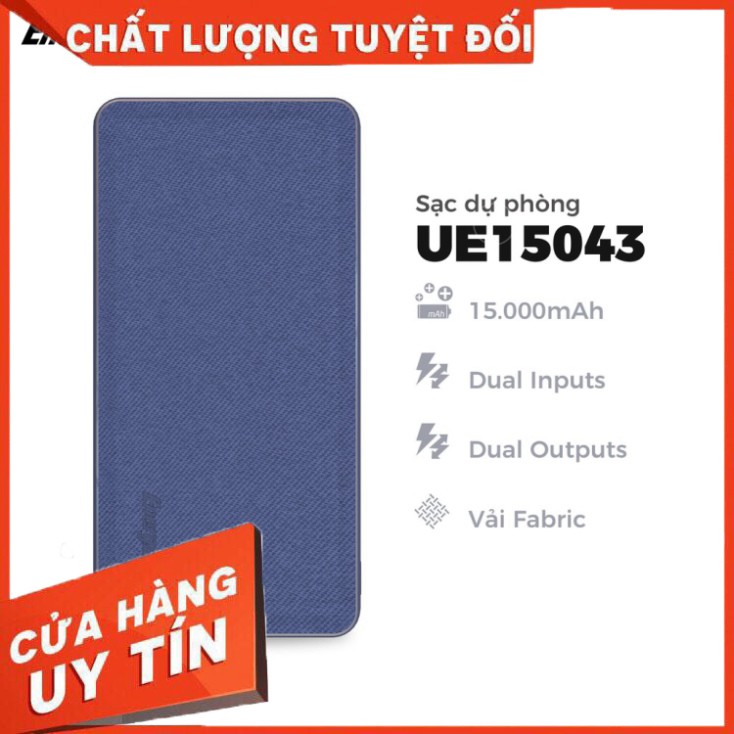 CHÍNH HÃNG GIÁ TỐT Sạc dự phòng bọc vải Fabric thời trang Energizer 15000mAh - UE15043 SẢN PHẨM BÁN CHẠY NHẤT