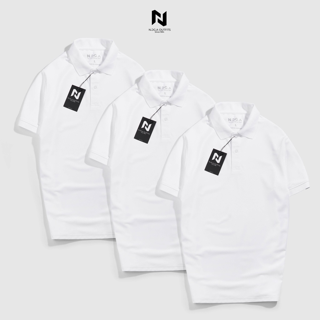 Áo Polo Nam Màu Trắng Basic N.GG.A Chất Cotton