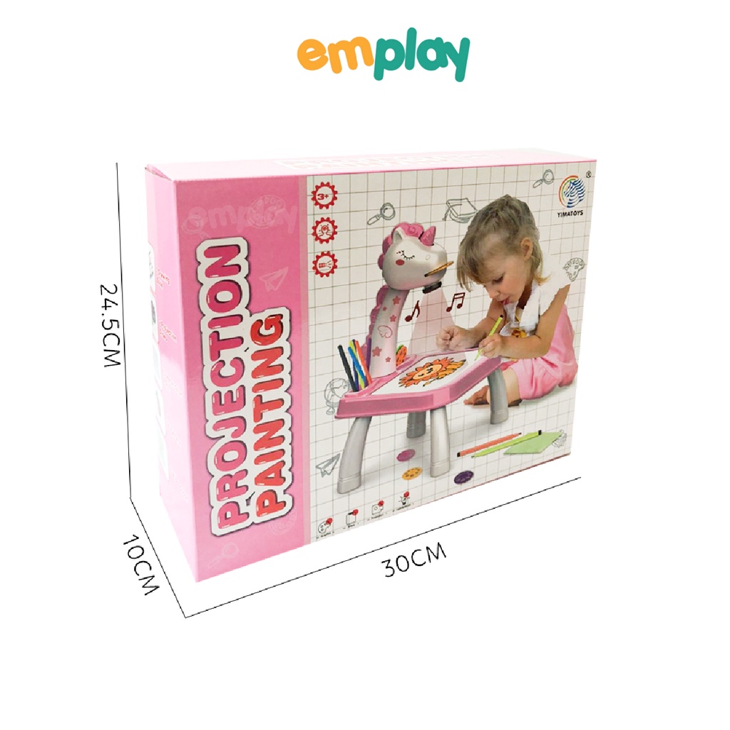 Bàn tập vẽ thông minh Emplay có máy chiếu hình ảnh cho bé tập tô vẽ sáng tạo làm từ chất liệu nhựa ABS an toàn cho trẻ