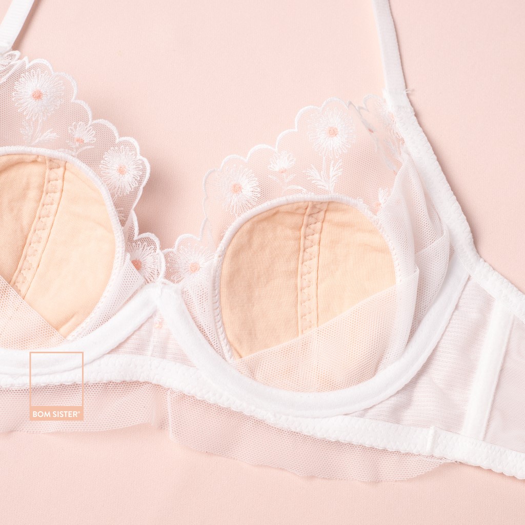 [Mã FARSBRBOM1 giảm 10% đơn 99K] Áo lót không mút ren hoa có gọng nâng ngực tự nhiên BOM SISTER A4043 | BigBuy360 - bigbuy360.vn