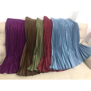 Chân váy xếp ly olioli fashion chất da lộn
