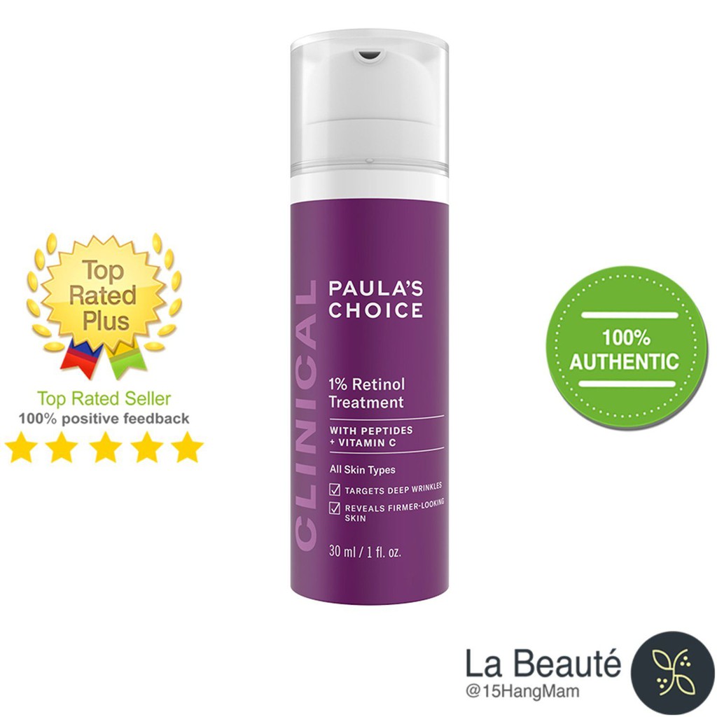 [Chính Hãng] Kem Tinh Chất Đặc Xóa Nhăn, Đốm Nâu, Chống Lão Hóa - Paula's Choice 1% Retinol Treatment 30ml