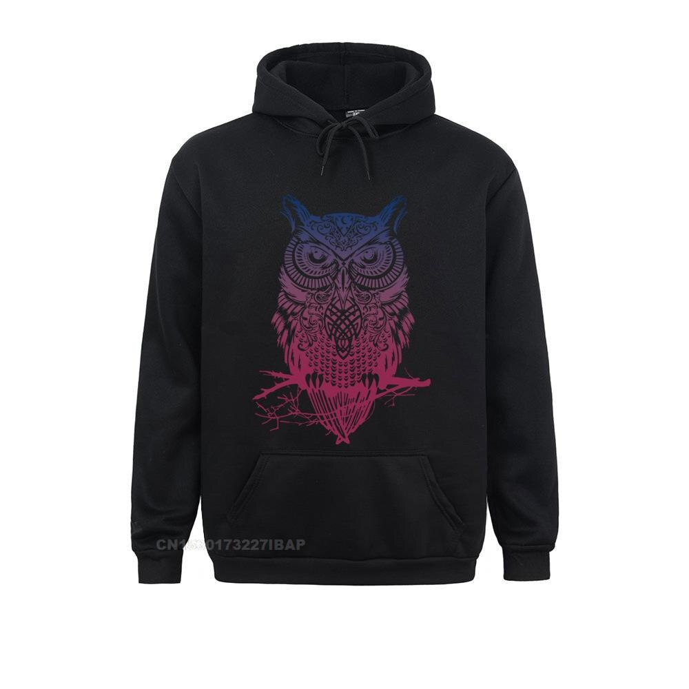 Áo Hoodie Họa Tiết Cú Mèo Vẽ Phác Thảo Màu Nước Thời Trang Hip Hop Harajuku Cho Nam