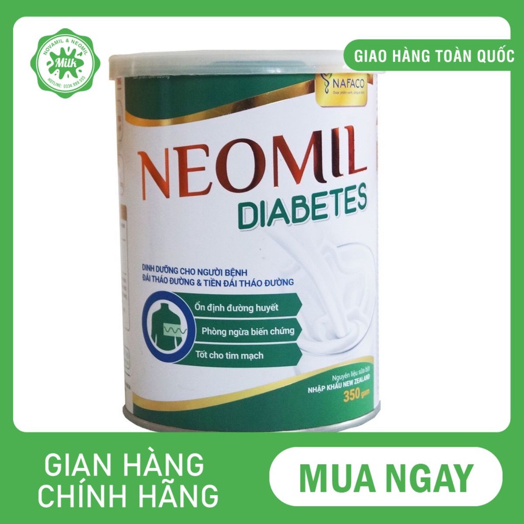Sữa bột Neomil Diabetes 350g - Dinh dưỡng chuyên biệt cho người bệnh tiểu đường