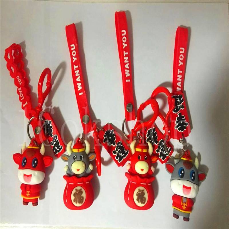 Móc khóa silicone kim loại kiểu dáng túi động vật may mắn độc đáo