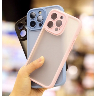 Ốp lưng Rock nhám bảo vệ cụm camera cho iPhone 13, 13 Pro, 13 Pro Max chống vân tay, viền màu chống sốc cực đẹp
