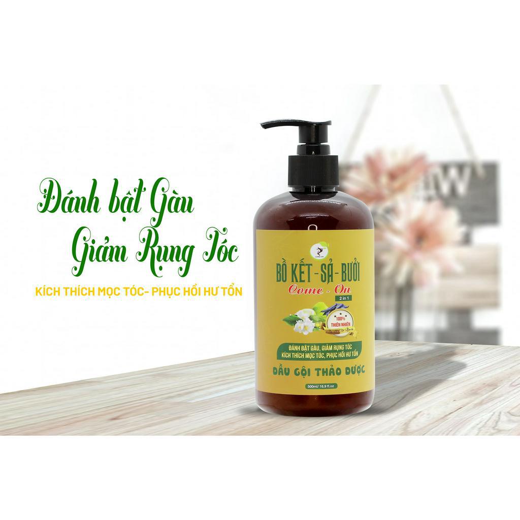 DẦU GỘI BỒ KẾT SẢ BƯỞI 2 IN 1 500 ML ngăn rụng tóc, kích thích mọc tóc phục hồi tóc