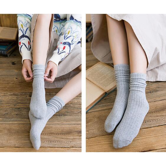 Vớ len cotton giữ ấm phong cách thể thao Hàn Quốc