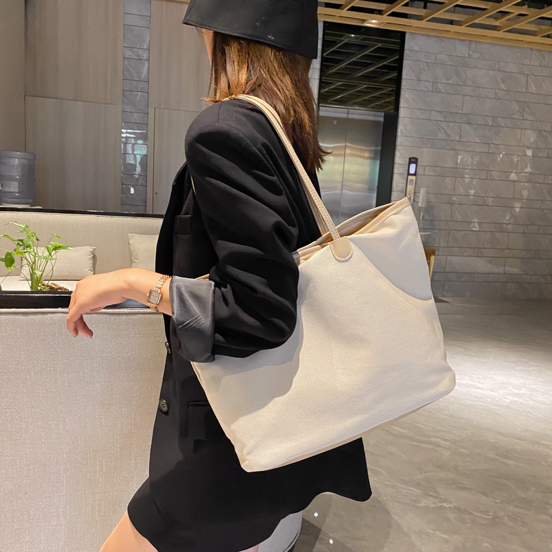 Popular Korean canvas big shopping bag 2020 new bag Women new niche handbag  large capacity