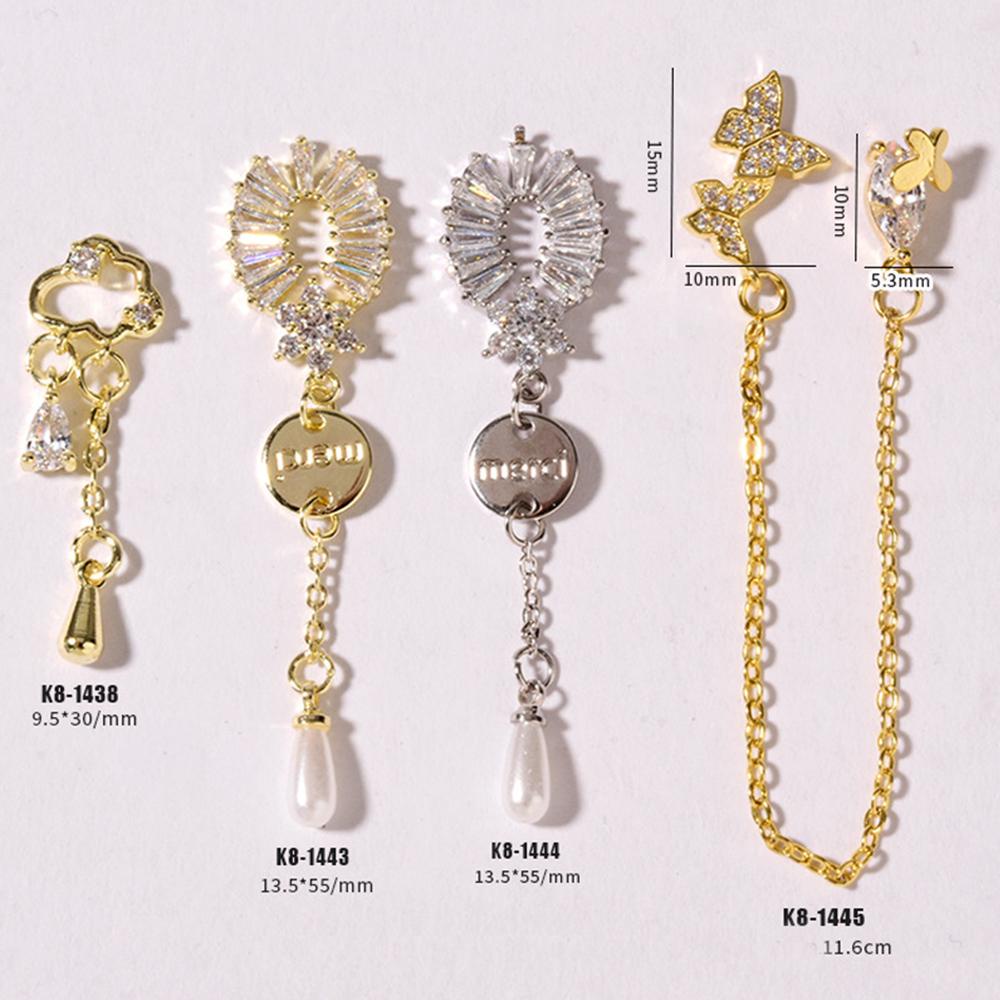 Phụ Kiện Trang Trí Móng Tay Chống Rơi Tiện Dụng|Mặt Dây Chuyền Kim Loại Hình Bướm Sang Trọng