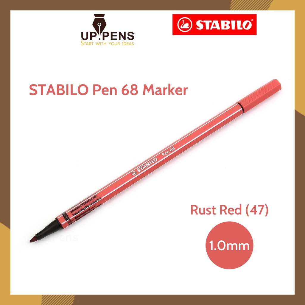 Bút lông màu Stabilo Pen 68 Marker – 1.0mm – Màu đỏ natural (Rust Red – 47)