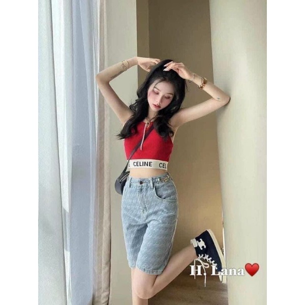 Áo croptop ba lỗ viền bo eo CE.LINE ( kèm ảnh thật)